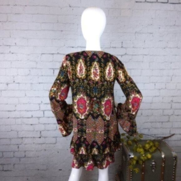 Show Me Your Mumu Boho Mini Shift Dress Black Size Small - Picture 4 of 6